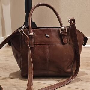 Ashwood Brown Leather Satchel Tote Handbag